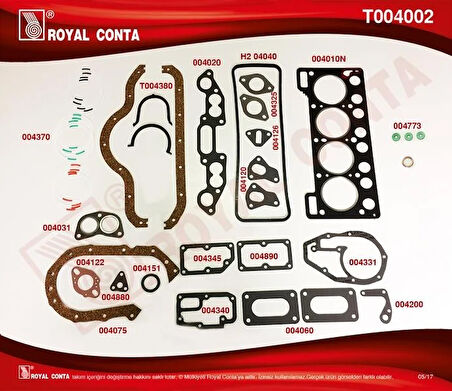 MOTOR TAKIM CONTA STD.KEÇESİZ R12 1300
