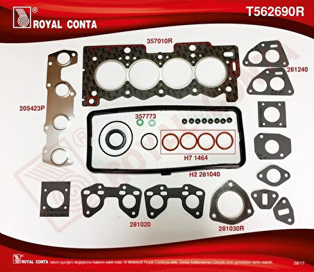 ÜST TAKIM CONTASI REINZ KEÇELİ S.LASTİKLİ P207 1.4 TU3A 06 P106-P205-P206-P306-P307 TU3JP 1.4