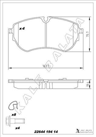 ON FREN BALATASI TRANSIT V348 06 14 A.CEKER 11- VW AMAROK 2.0TDI 10 GDB1724