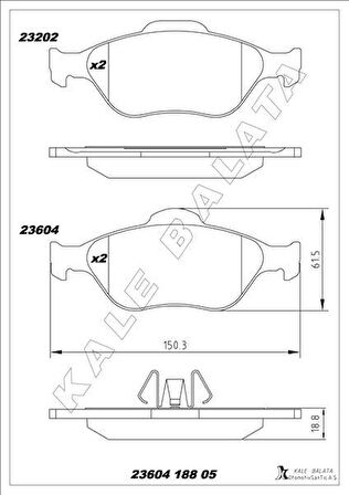 ÖN BALATA FIESTA 1.4TDCİ ABSLİ 00 FUSION 02 MAZDA 121 96 MAZDA 2 03 GDB1419
