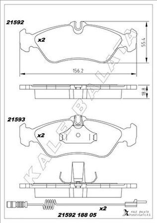 FREN BALATASI ARKA MERCEDES SPRINTER B901 B904 . VW LT 28-35-46