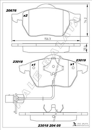 ÖN BALATA FİŞLİ BÜYÜK TİP PASSAT-A4-A6 97-04 GDB1307