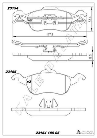 ÖN FREN BALATA FORD FOCUS 1.4L 1.6L 1.8L 2.0L 98-04