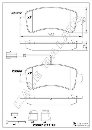 DİSK FREN BALATASI ARKA JUMPER 2.0D/2.2D3.0D 04/06 DUCATO 40 2.3D-BOXER 2.0D/2.2D/3.0D