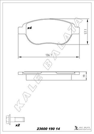 ÖN BALATA P207 06 P307 00 DOBLO 01 PARTNER 03 BERLINGO 00 C3 02 C4 04 XSARA 00