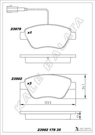 ÖN BALATA NEMO 1.3 HDİ 75 09 BIPPER 1.3 HDİ 75 10 BIPPER TEPEE 1.3 HDİ 10 FIORINO 1.4 1.3D 09 ÇİFT FİŞLİ