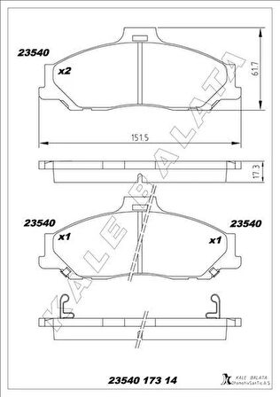ÖN BALATA RANGER 2.5 D TD 4X4 99 3.0 TDCİ 05 MAZDA B SERİSİ 2.5 D TD 98 GDB3353