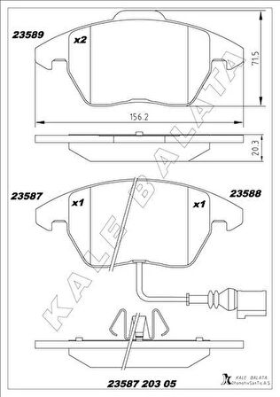 ÖN BALATA FİŞLİ CADDY III 04 GOLF IV V VI 97 JETTA PASSAT 05 POLO 09 OCTAVIA 04 GDB1550