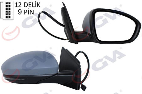 DIŞ DİKİZ AYNASI SAĞ MEGANE 15 ELEKTRİKLİ ISITMALI SİNYALLİ SENSÖRLÜ ASTARLI KONVEKS VM-6142EHPSR