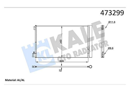 KONDENSER OPEL INSIGNIA-CHEVROLET MALIBU-SAAB 9-5 1.6I 2.0CDTI 08 KURUTUCU İLE BRAZING AL-AL 647 X382X12 KLİMA RADYATÖRÜ