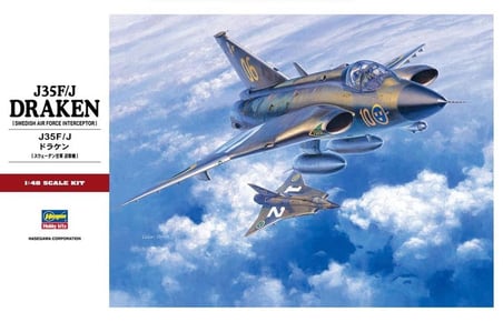 Hasegawa PT41 7241 1/48 Ölçek, J35F/J Draken, Savaş Uçağı Plastik Model Kiti