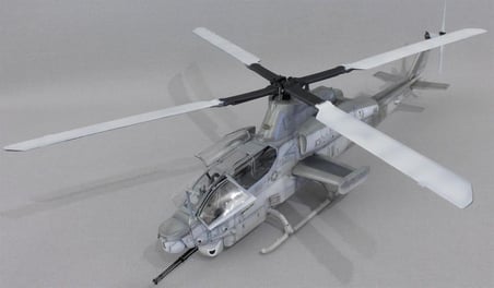 Kitty Hawk 80125 1/48 Ölçek, AH-1Z Viper (Version 2.0) Askeri Helikopter ve 2 Resin Figür, Plastik Model kiti