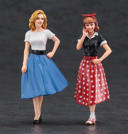 Hasegawa FC10 29110 1/24 Ölçek, 50 li Yılların Amerikan Kızları, Plastik Model Kiti