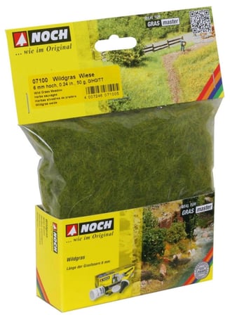 Noch 7100 Statik Çayır Dokusu, Çayır Yeşili, 6 mm, 50 Gram Diorama Malzemesi