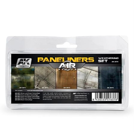 AK 2070 5x35 ml. Panel Yüzeyleri Eskitme Efekti, Paneliner Serisi Enamel Model Boyası Seti