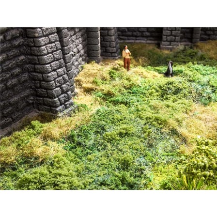 Noch 7282 Çayır Dokulu Folyaj, Zeytin Yeşili, 20x23 cm., Diorama Malzemesi