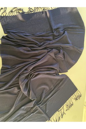 Lacivert Elegansa Omuz Atkısı Kaşmir Dokulu Şık Şal Kasmir Sal (Cashmere)