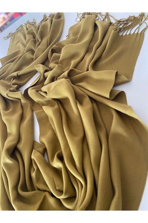 Hardal Kaşmir Yumuşak Dokulu Omuz Atkısı (Cashmere) Kışlık Kalın Şal