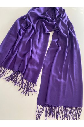 Mor Kaşmir Yumuşak Dokulu Omuz Atkısı (Cashmere) Kışlık Kalın Şal
