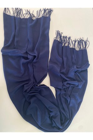 Lacivert Kaşmir Yumuşak Dokulu Omuz Atkısı (Cashmere) Kışlık Kalın Şal