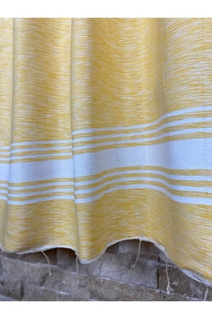 El Dokuması Pamuklu Sarı 90x190 Plaj Sauna Peştemal