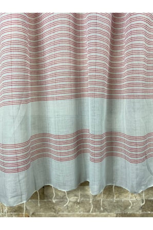 Naturel Kırmızı Çizgili 90x190 Pamuklu Peştemal