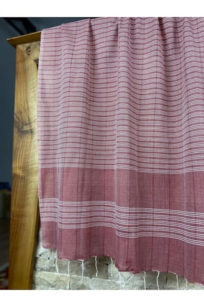 Naturel Kırmızı 90x190 Pamuklu Peştemal