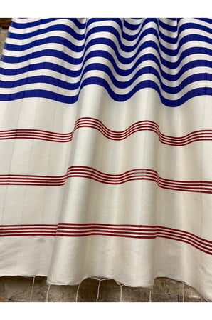 El Dokuması Bambu Kırmızı Mavi Plaj Peştemal 90x190