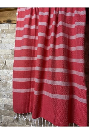 Kleopatra Pamuklu Kırmızı 90x190 Peştemal