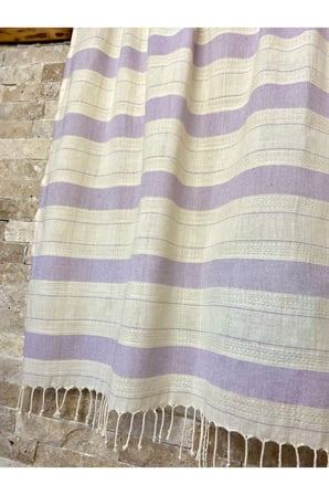 Ketenli Pamuklu Lila 90x190 Peştemal