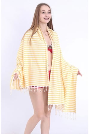 Organik Pamuk Sarı 90x190 Peştemal ,plaj ,hamam