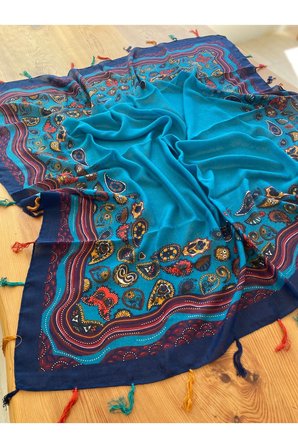 Etnik 110 x 110 cm Pareo Eşarp Şal Paisley 1757089