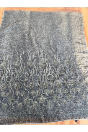 Antik Eskitme Naturel Dokuma Siyah Şal 1606098