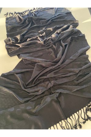 Siyah Elegansa Omuz Atkısı Kaşmir Dokulu Şık Şal Kasmir Sal (Cashmere)