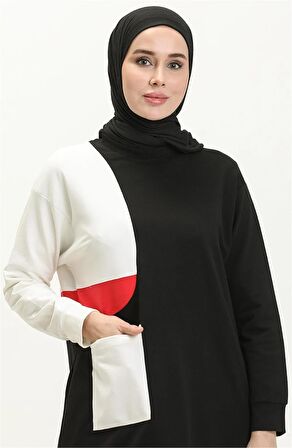 Sıfır Yandan Cep Detaylı Ribanalı İkili Eşofman Spor Takımı - 70086 - Siyah