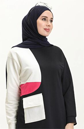 Sıfır Yandan Cep Detaylı Ribanalı İkili Eşofman Spor Takımı - 70086 - Lacivert