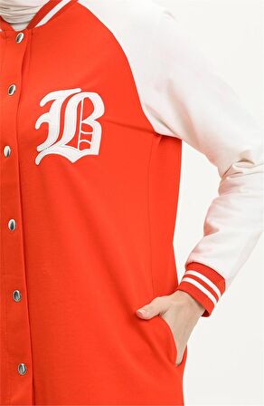 Lale Çıtçıt Detaylı Bomber İkili Kolej Spor Takım - 70089 - Oranj