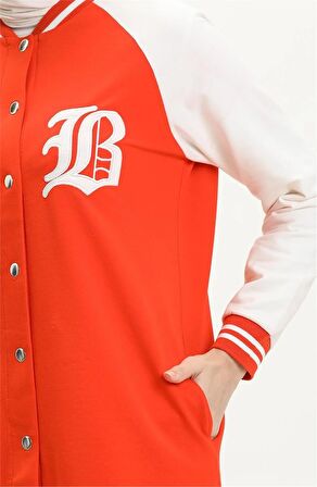 Lale Çıtçıt Detaylı Bomber İkili Kolej Spor Takım - 70089 - Oranj