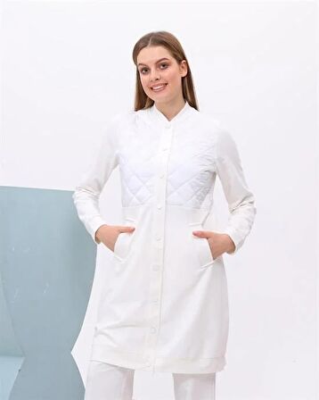 Hayal Kapitone Detaylı Bomber İkili Takım - 71000 - Krem