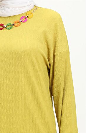 Candy Kolye Detaylı Tunik Pantolon İkili Takım - 71136 - Yağ Yeşili