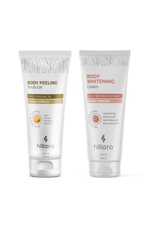 Vücut Peeling Jel + Vücut Beyazlatıcı Krem Vücut Bakım Seti