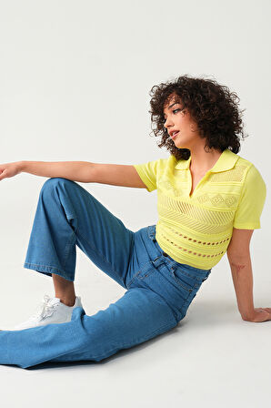 Kadın Yüksek Bel Wide Leg Jean