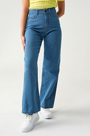 Kadın Yüksek Bel Wide Leg Jean