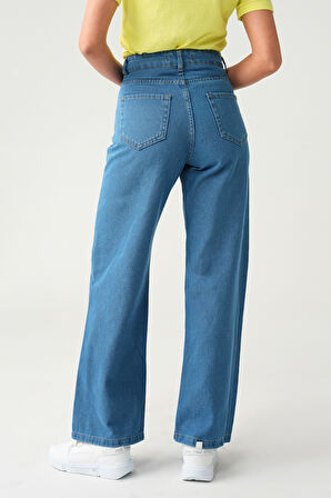 Kadın Yüksek Bel Wide Leg Jean