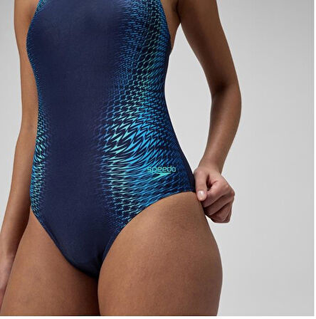 Speedo Medalist Printed Kadın Yüzücü Mayosu