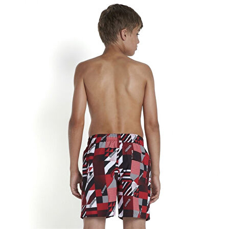 Speedo Leisure 15" Şort Mayo - Siyah/Kırmızı