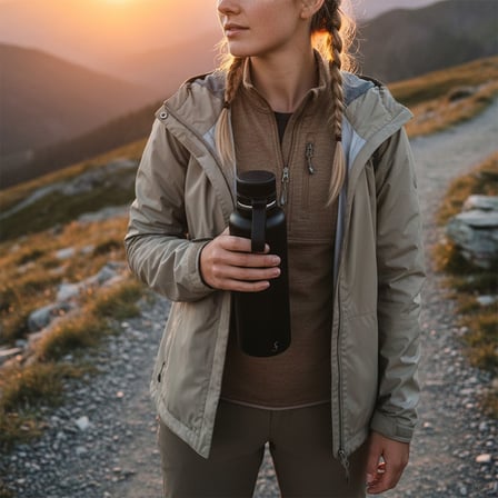 Lurch - “Outdoor” 1 L Mat Siyah, Paslanmaz Çelik Termos - Çift Cidarlı, Sızdırmaz - 270980
