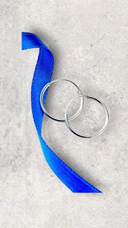 Gümüş 12 mm Düz Halka Model  Küpe