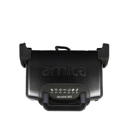 Arnica GH26262 Ayvalık Stil Siyah Tost Makinesi
