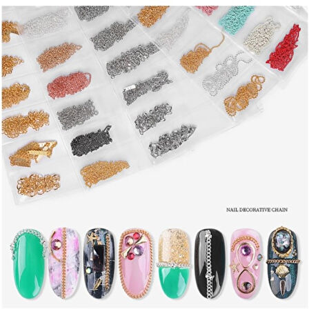 Tırnak Süsleme Nail Art zincir siyah (f598-6)